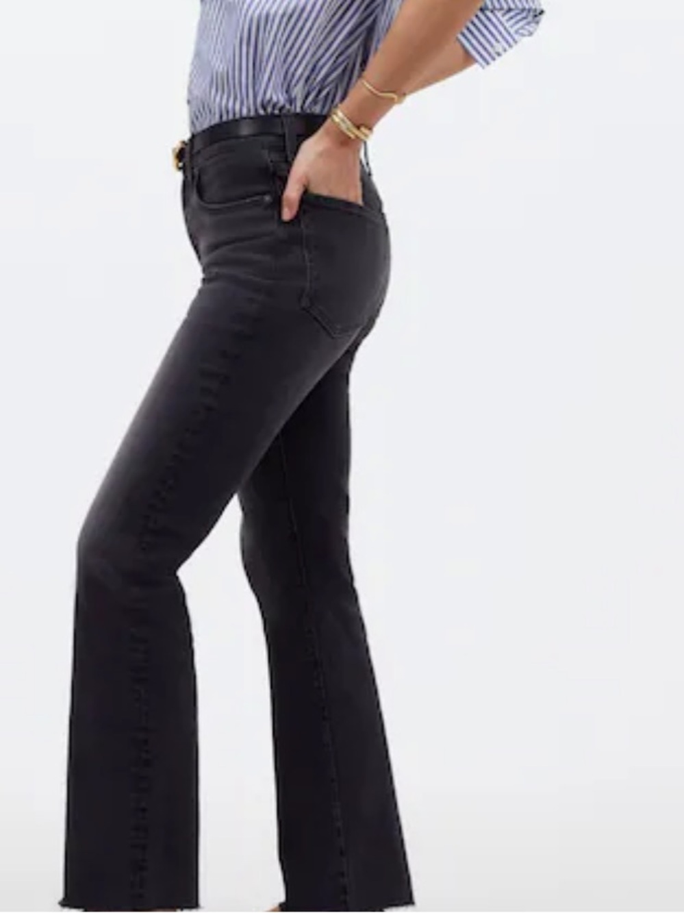 Madewell Mid Rise Kick out Black Jeans 28 waist
